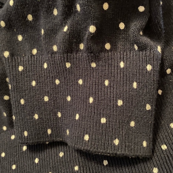 L.L.Bean Button Down Cardigan-Navy & White Polka Dot Size 3X NWT Supima Blend - Picture 7 of 13